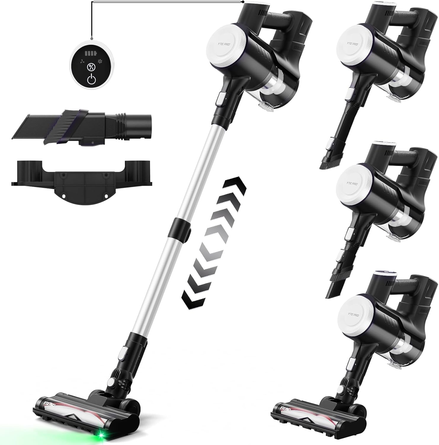 Cordless Vacuum Cleaner, Up to 50 Mins Runtime Rechargeable Stick Vacuum, 25000pa 180W Lightweight Vacuum with HEPA Filter, 6In1 Vacuum Cleaners for Home Hardwood Floor