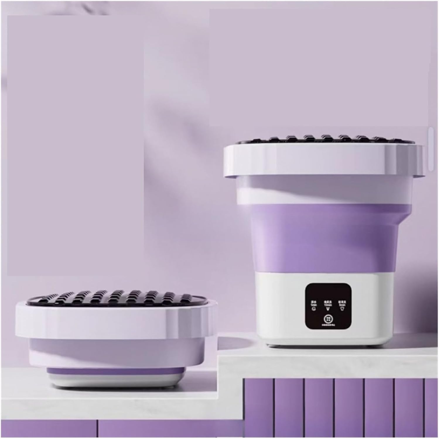 Compact 8L Washing Machine Forstudents Clothes Portable Efficient,for Travel,Camping, RV & Dorms(Purple)