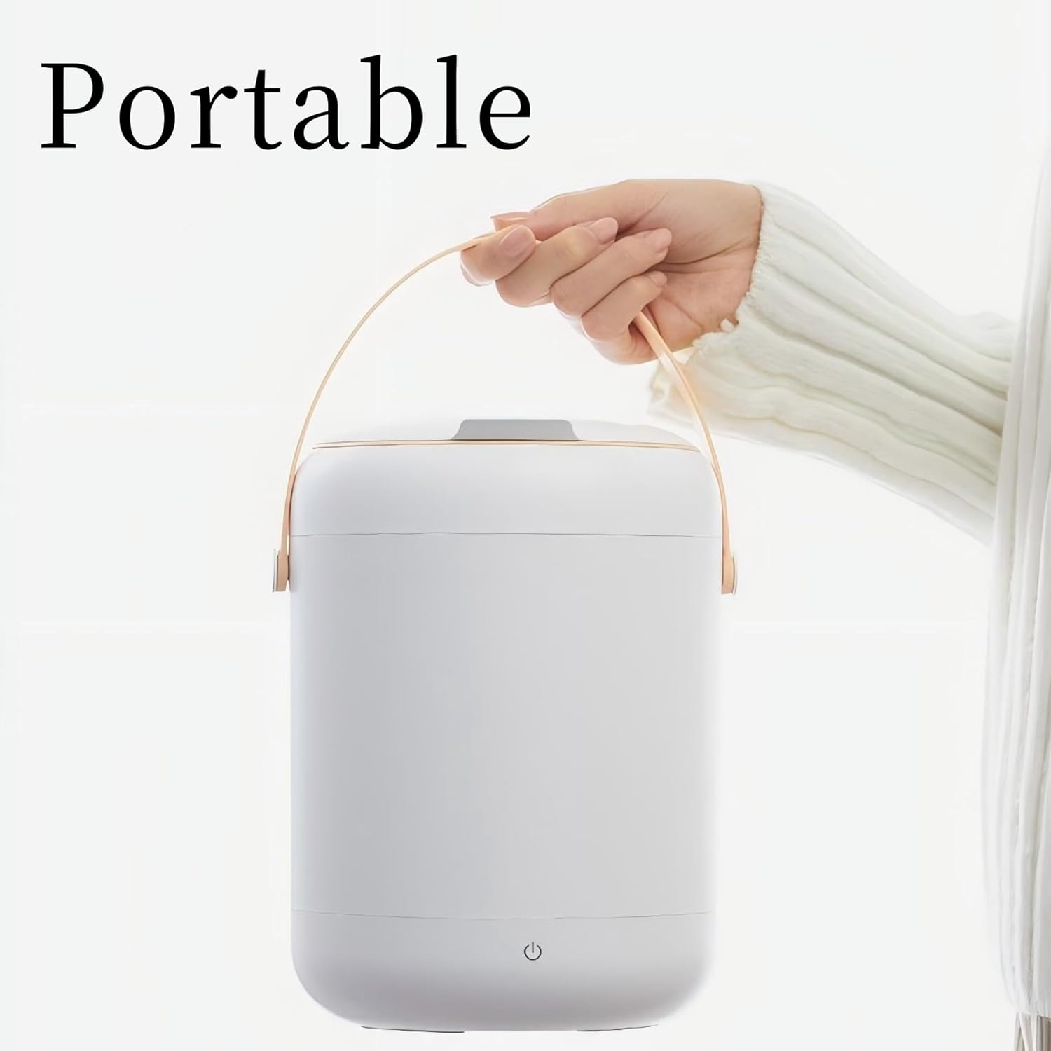 Portable Washing Machine, Small Washer Proof Built in Draining Fence 3L Capacity Automatic Shutdown Cover for Apartment white