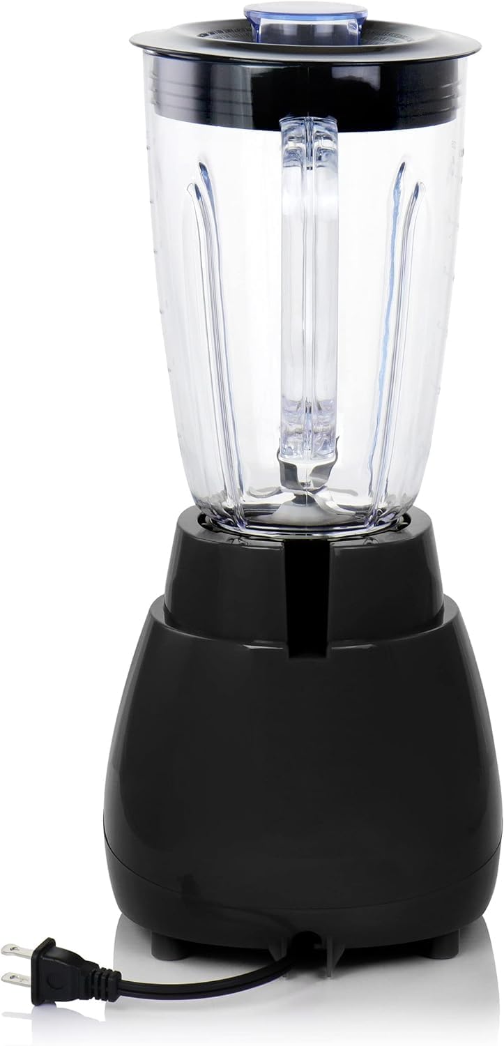 10-Speed Countertop Blender with 50oz Shatterproof Jar – 350-Watt Electric Blender with Pulse Function & Stainless Steel Blade – White & Black Kitchen Mixer for Smoothies, Ice & More (Black)