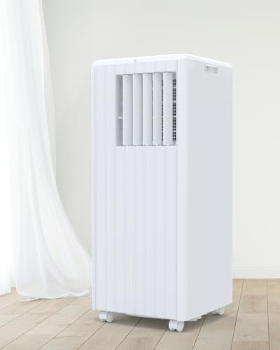 8000 BTU Portable Air Conditioner,3-in-1 Portable AC Unit Up to 350 Sq.Ft,3-in-1 Air Cooler,Fan & Dehumidifier with Remote,Quiet Floor Air Cooler for Bedroom, Office, White