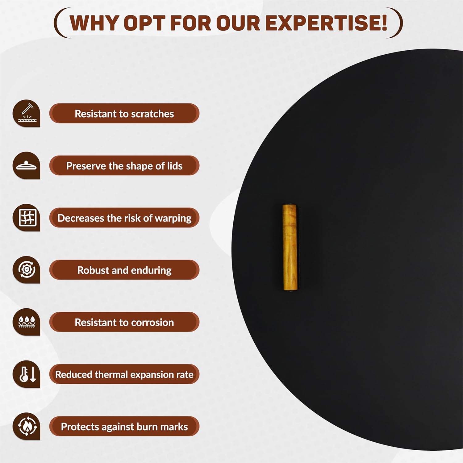 FEBTECH 31 inch Round Fire Pit Cover - 16 Gauge Carbon Steel Fire Pit Lid with Heat Resistant Coating - Perfect for Fire Pit Inside up to 29 Inches - Protect Firepit from Outdoor Eliments