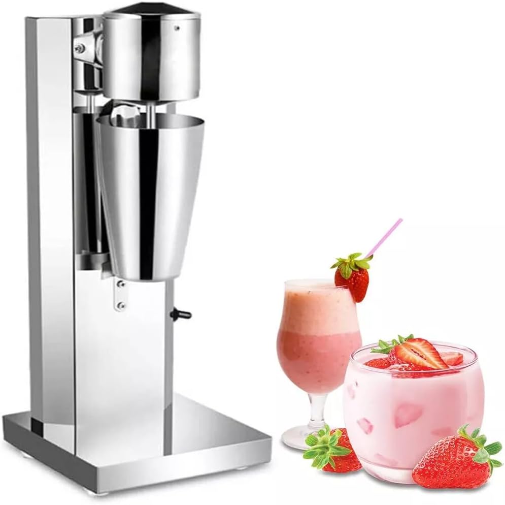 Electric Milkshake Maker Machine, Stainless Steel Milk Blender, Single Head Malt Blender, Drink Mixer, 110V 180W Commercial Smoothie Mixer (Single-head)