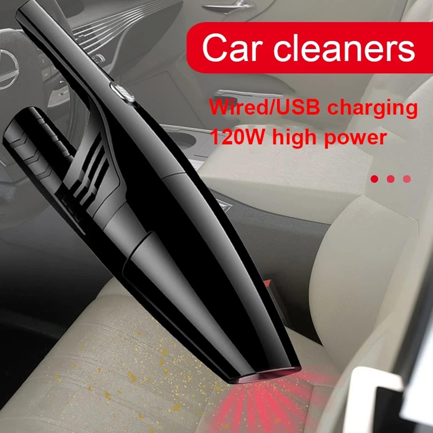 Portable Handheld Vacuum Cordless Car Vacuum Cleaner 120W 5000Pa Suction Handheld with Light Weight for Use of Home, Car & Office,Pink