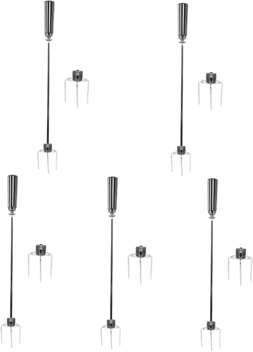 balacoo 5sets Stainless Steel Grill Rotisserie Fork for Air Fryer Meat Spit Forks for Chicken Fish and Turkey for BBQ and Outdoor Cooking Easy Insertion and Removal