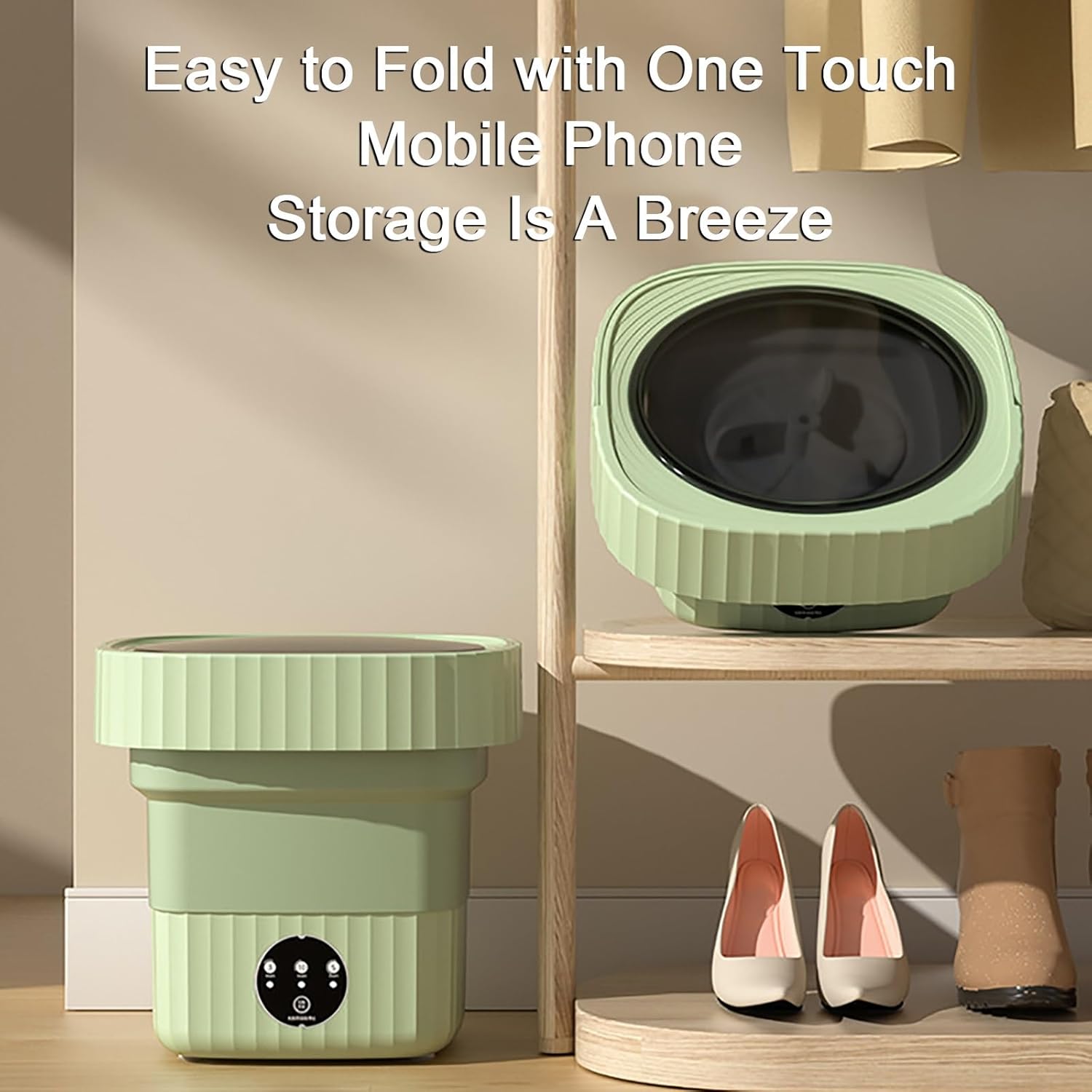 Small Washing Machine, Washer and Dryer, with 3 Modes,for Apartments, Dorms, and Travel - Green (Color : Green)