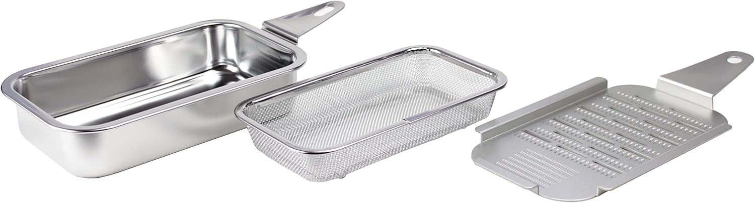 Manyo EX00237 Silver Grater, 11.6 x 5.1 x 2.0 inches (295 x 130 x 50 mm), Made in Japan, Aluminum, Corners, Oroshi Gold, with Tang