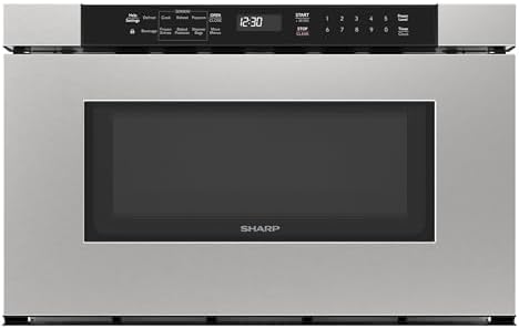 Sharp SMD2420MS 24-Inch Built-In Microwave Drawer Oven, 1.2 Cu. Ft, Stainless Steel, Touch Control Panel, Sensor Cook Technology, Under-Counter Installation