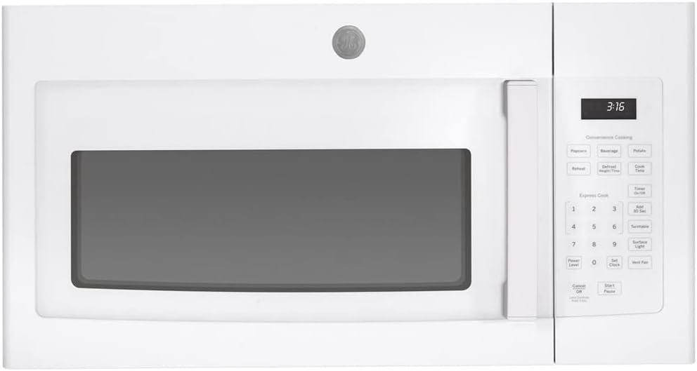 GE JVM3160DFWW 1.6 Cu. Ft. Over-the-Range Microwave Oven White Bundle with Premium 2 YR CPS Enhanced Protection Pack