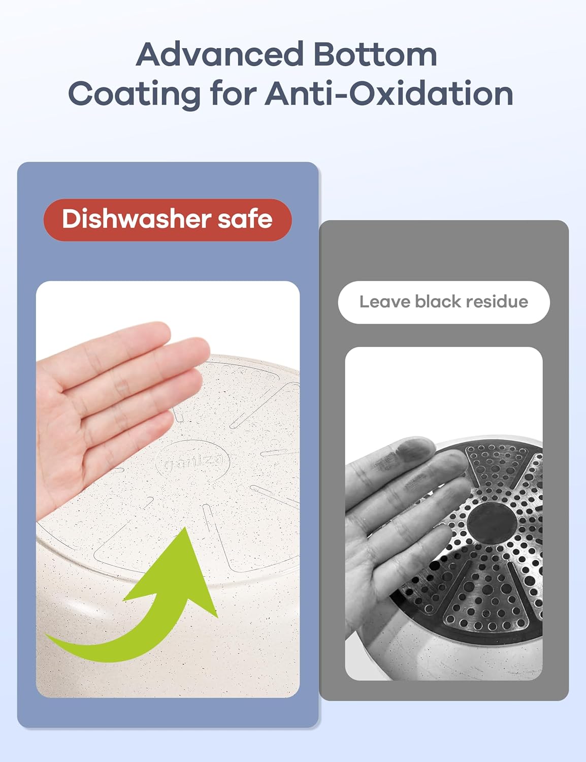 Ganiza 6 in 1 Hand Blender & Nonstick Cookware Set with Removable Handles