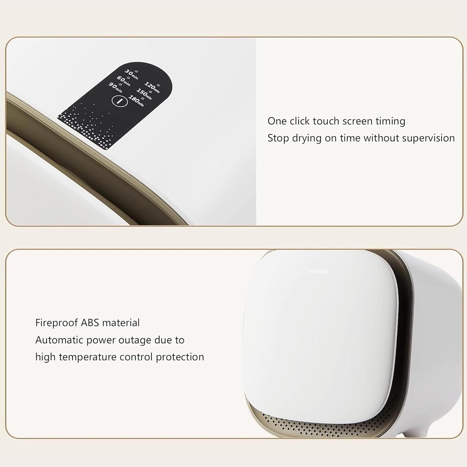 Portable Spin Clothes Dryer, 360° Three-Dimensional Warm Air Circulation, Smart Constant Temperature Mini Dryer with 6th Gear Preheat for Apartment, Travel, Dorm, RV, Clothes, Underwear, Baby Clothes