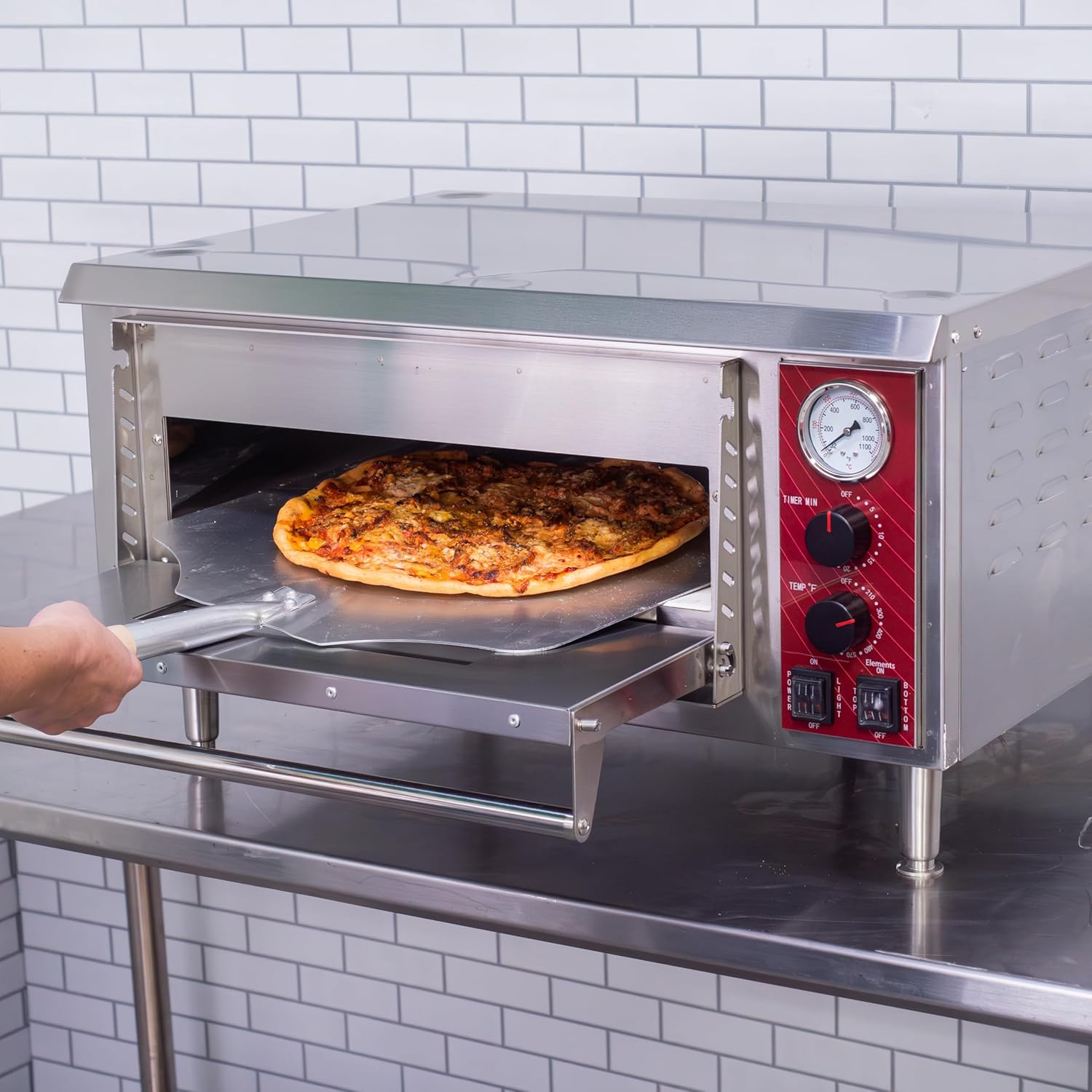 Kratos Commercial Oven, Single-Deck Countertop Electric Pizza/Bakery Oven, Stainless Steel, Cooks 18