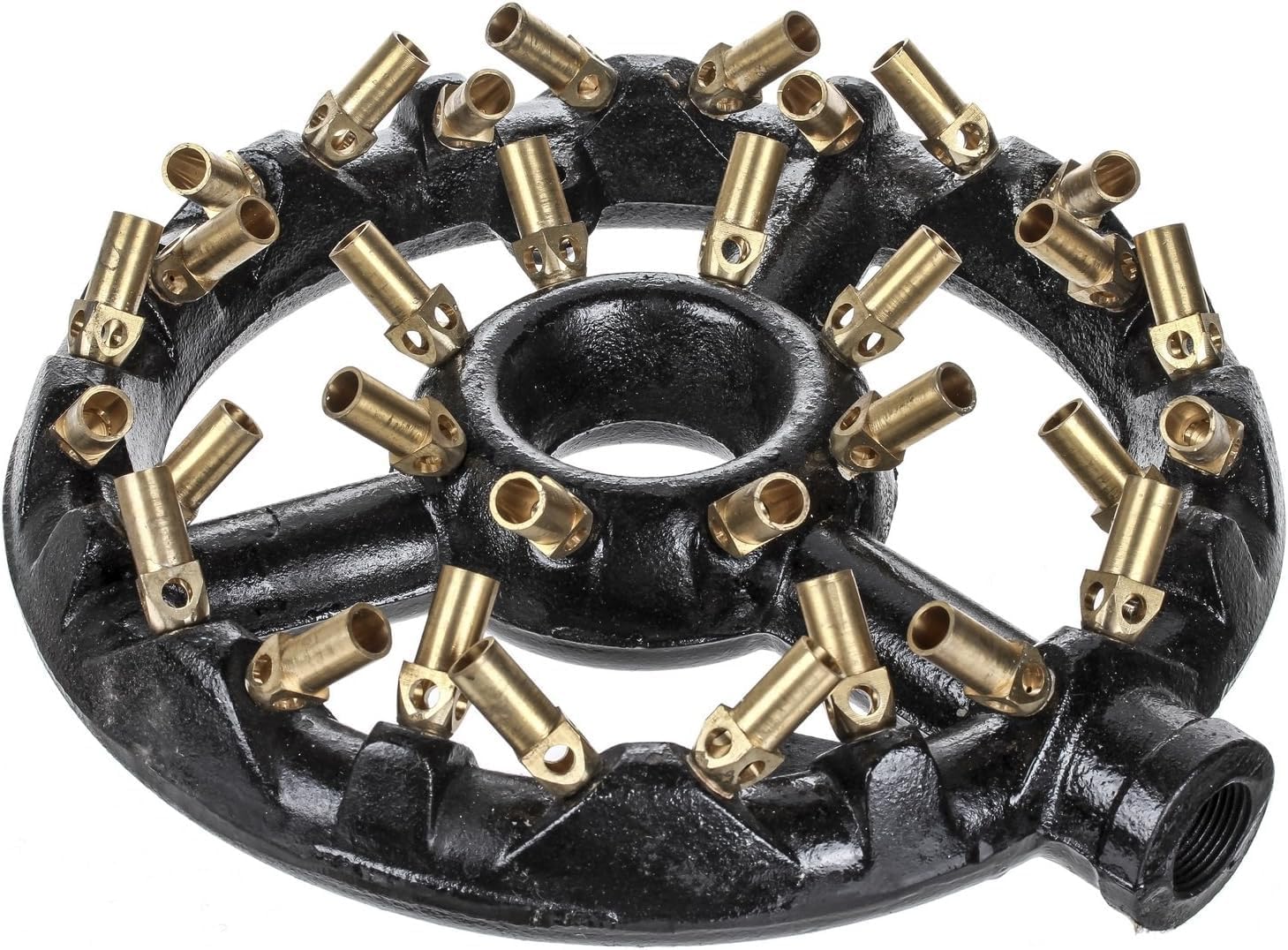 DuraSteel Natural Gas Jet Burners For Chinese Wok Range - Cast Iron Body Round Nozzle 32 Brass Tips Large Wok Burners Head - Up to 100,000 BTU - Natural Gas Burner Outdoor Wok Burner Indoor Kitchen