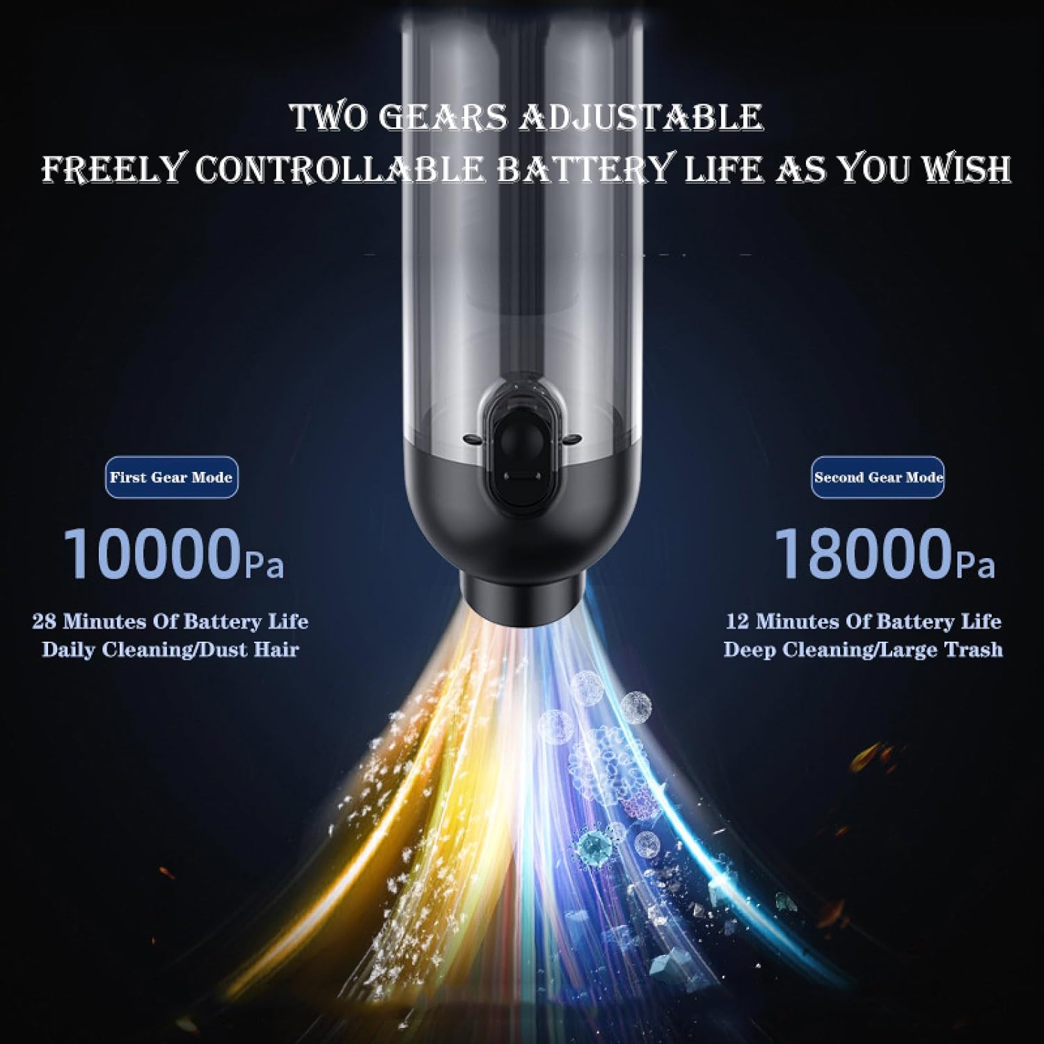 APLUSH Mini Handheld Vacuum Cordless,Car Vacuum Cordless Rechargeable with 65Db Ultra Low Noise,Portable Hand Held Vacuum for Dust, Sand, Crumbs,Home Small Dust Buster,Black