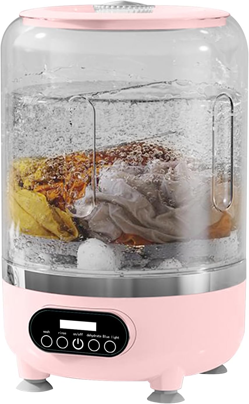 Portable Washing Machine - 25.5x15cm colapsiblle Washing Machine | Mini Laundry Machines Spin Basket | Foldable Washer Dryer | Travel Camping Bathroom Baby Clothes Socks T Shirt Underpants