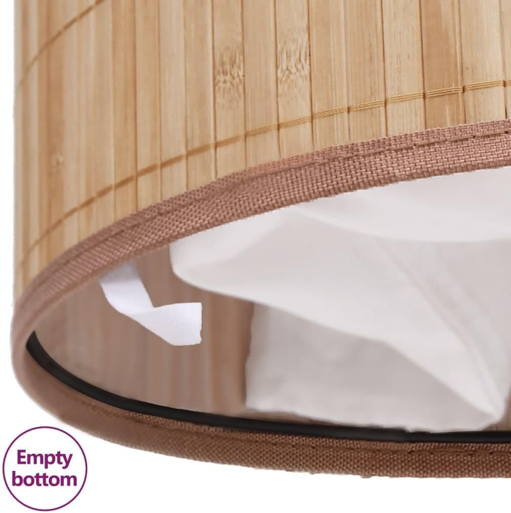 Bamboo Laundry Bin Round Natural with Removable Polyester Liner and Foldable Design for Home Organization and Storage