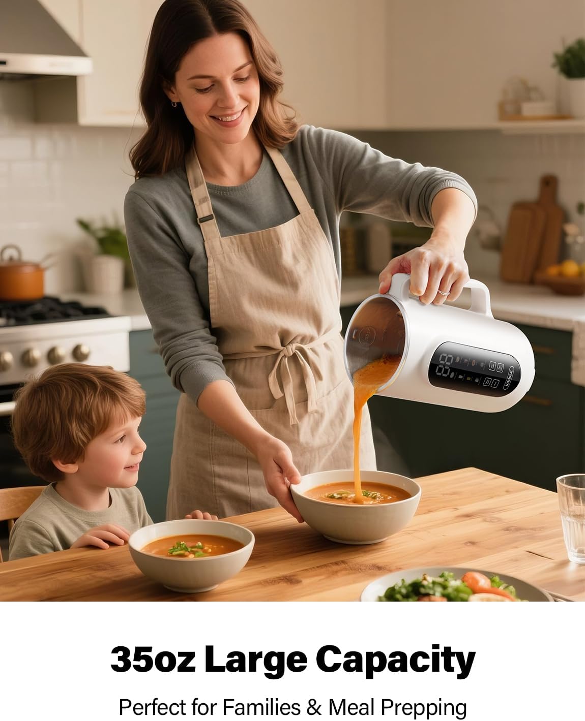 10-in-1 Nut Milk Maker Machine, 35oz Plant-Based Milk & Soup Machine with 12H Delay Start, Self-Clean, Keep Warm – Soy, Oat, Almond & More, Cream