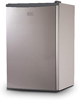 BLACK+DECKER BCRK43V Compact Refrigerator Energy Star Single Door Mini Fridge with Freezer, 4.3 Cubic Ft., VCM & EM031MB11 Digital Microwave Oven with Turntable Push-Button Door, Child Safety