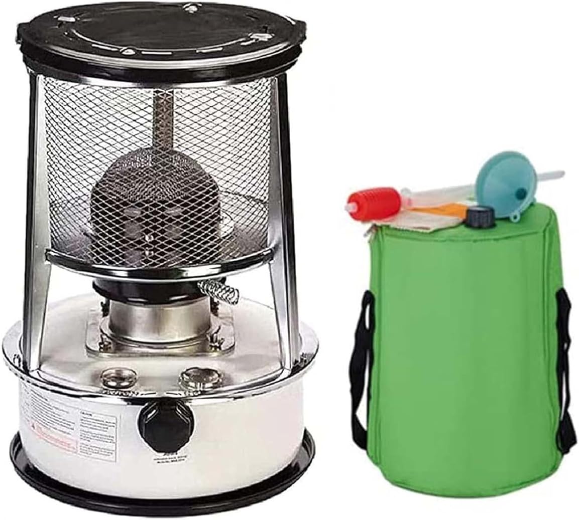 4.6L/6L Kerosene Heater For Indoor Outdoor, Emergency Kerosene Stove Heaters Mobile Camping Tent Cooking Stove Adjustable Flame(White (6L))