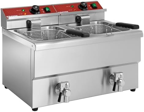 Kratos 29Y-016 Commercial Electric Countertop Fryer, 30 lb. Capacity, 208/240V, 7000W, 2 Baskets