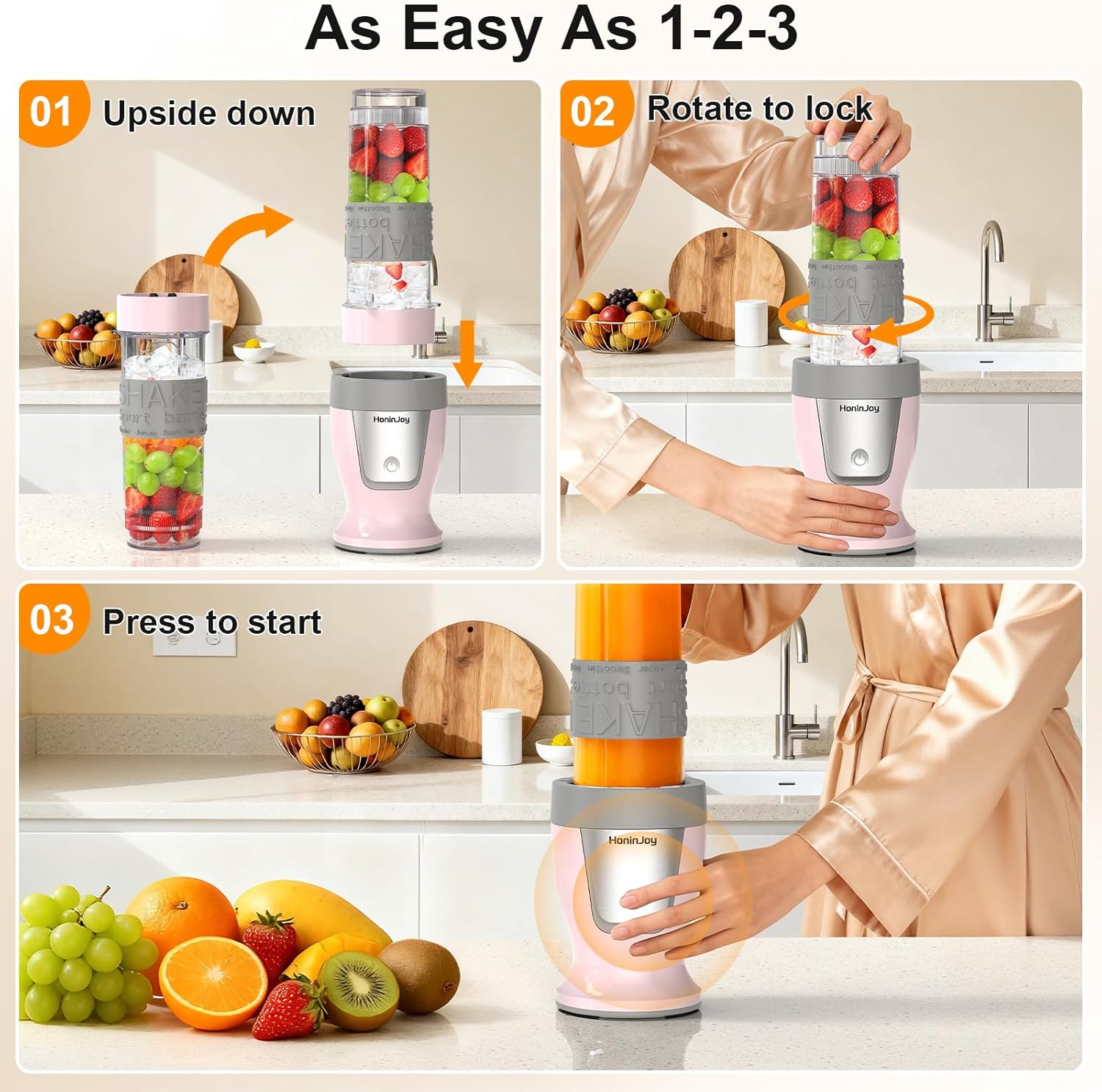 10 In 1 Personal Blender And Grinder Combofor Kitchen, Smoothie Juicer Machines Vegetable And Fruit, For Shakes And Smoothies, Smoothies Maker With 2 Portable Cup, Pink