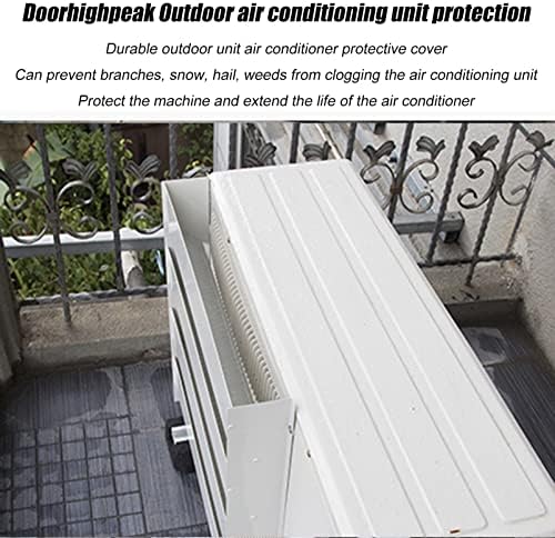 Outdoor AC Unit Cover - Air Conditioner Deflector and Wind Guide Baffle, Galvanized Steel Protection for Compressor and Condenser Grilles, Anti-Direct Blowing Screen