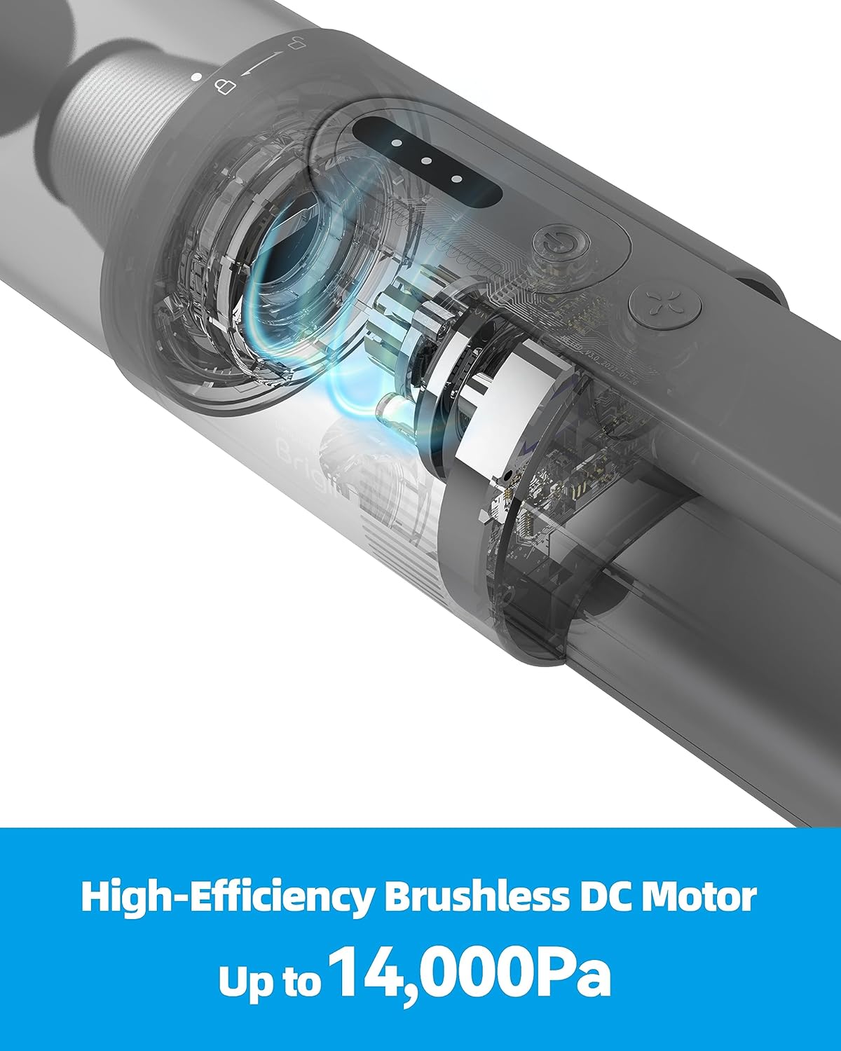 Brigii Pet Hair Vacuum with Anti-Tangle Hair Tool, Cordless Stairs Vacuum, 14KPa Handheld Vacuum with BRUSHLESS DC Motor, Triple Air Filtration System, USB-C Rechargeable H5-Wall Mount