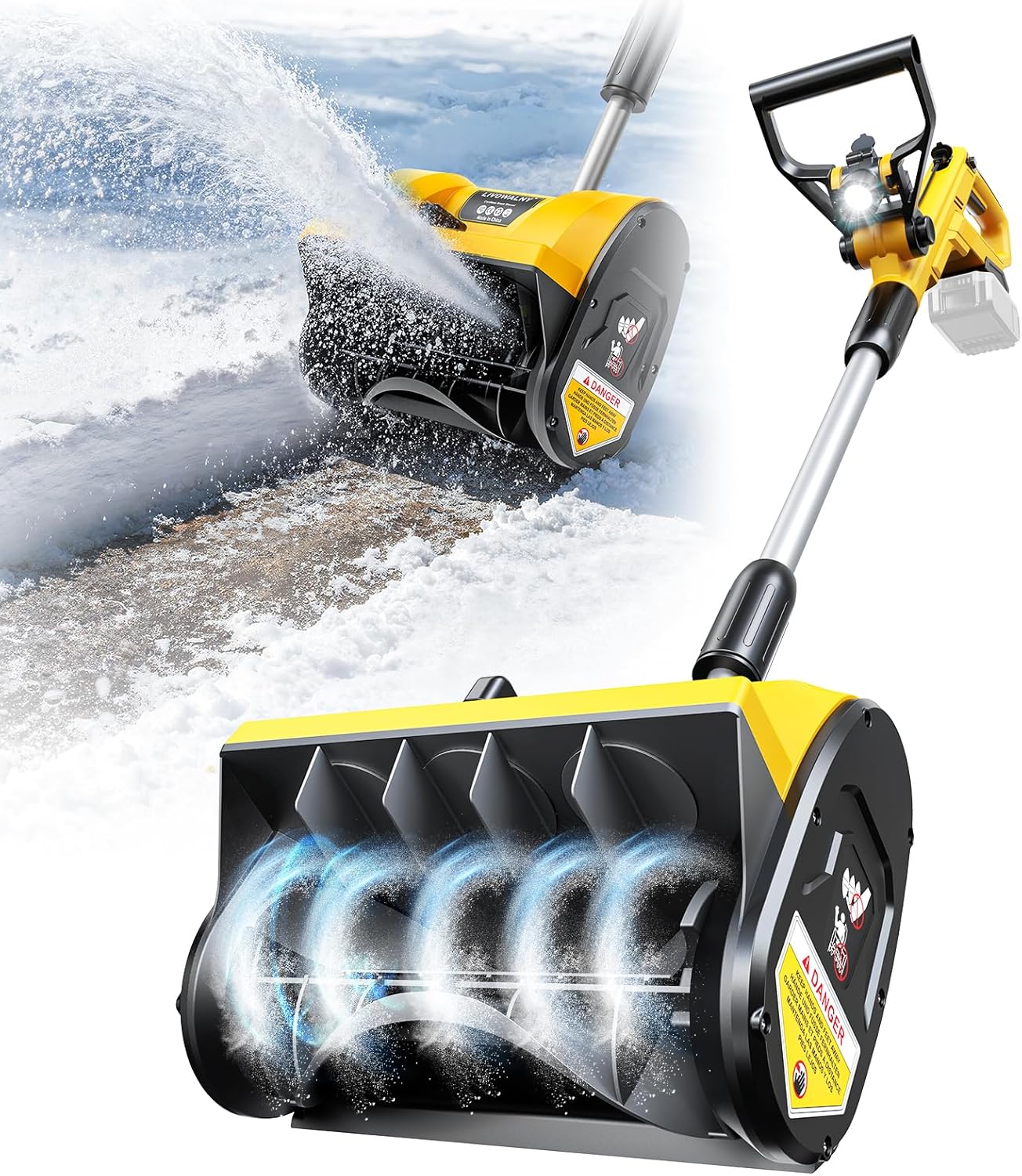 LIVOWALNY Electric Cordless Snow Shovel Compatible with Dewalt 20V Battery, 12
