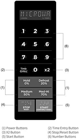 Midea Equipment 1034N1A Countertop Commercial Microwave Oven with Touch Control, 1000W, Stainless Steel, 1.2 CuFt