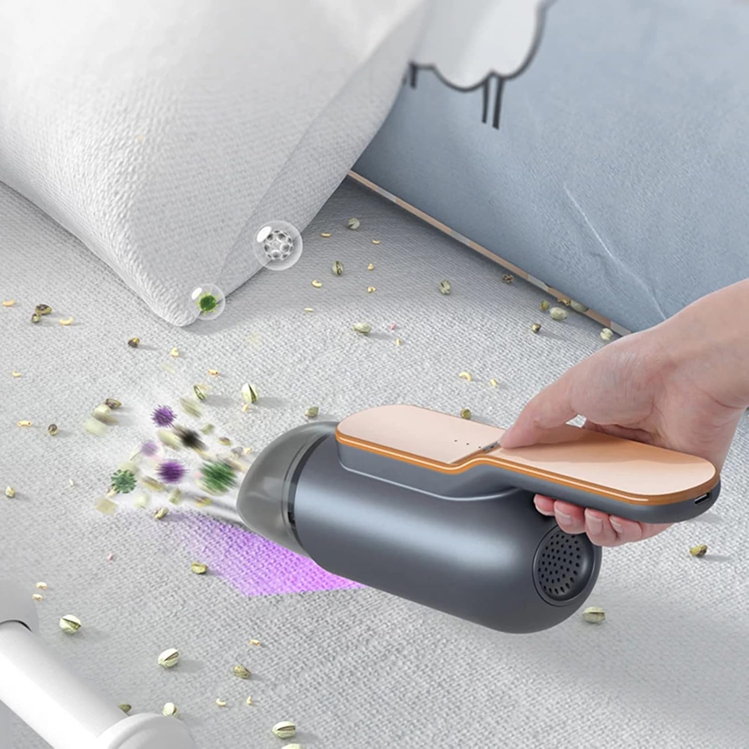 13000PA Car Vacuum Cleaner Wireless Charging Handheld Mini Vacuum Cleaner Portable Multifunction Vacuum Cleaner for Home Office,Pink