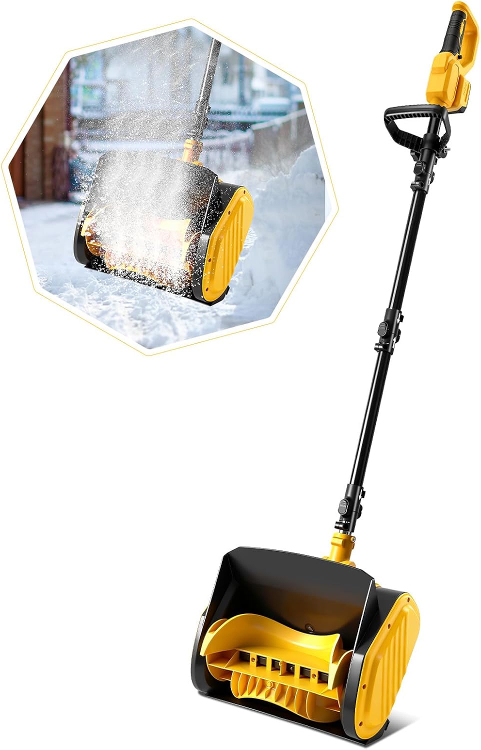 Cordless Snow Shovel for Dewalt 20V Battery, 1000W Brushless Electric Snow Blower, 12