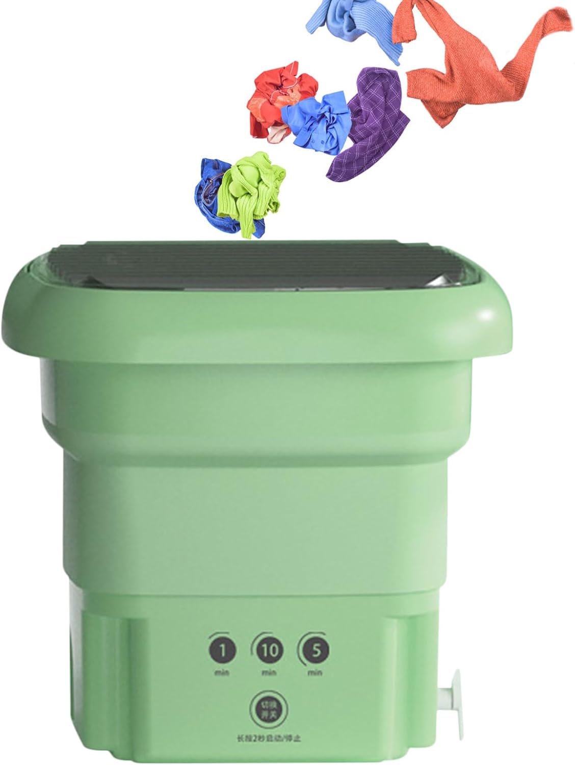 Portable Washing Machine, High Capacity Mini Washer, Foldable Washing Machine with Spin, for Baby Clothes, Underwear or Small Items, Apartment, Dorm, Camping, RV Travel laundry- Gift Choice (Green)