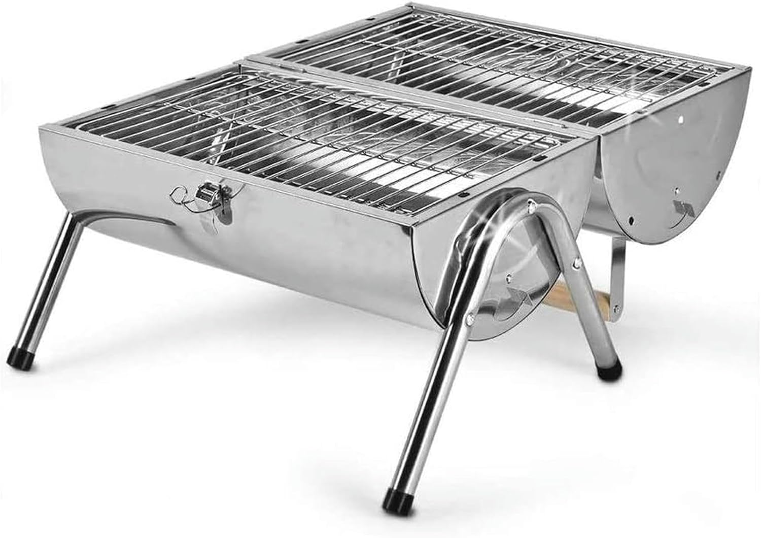 Portable Folding Charcoal Barbecue Desk, Stainless Steel BBQ Grill,Charcoal Mini Grill