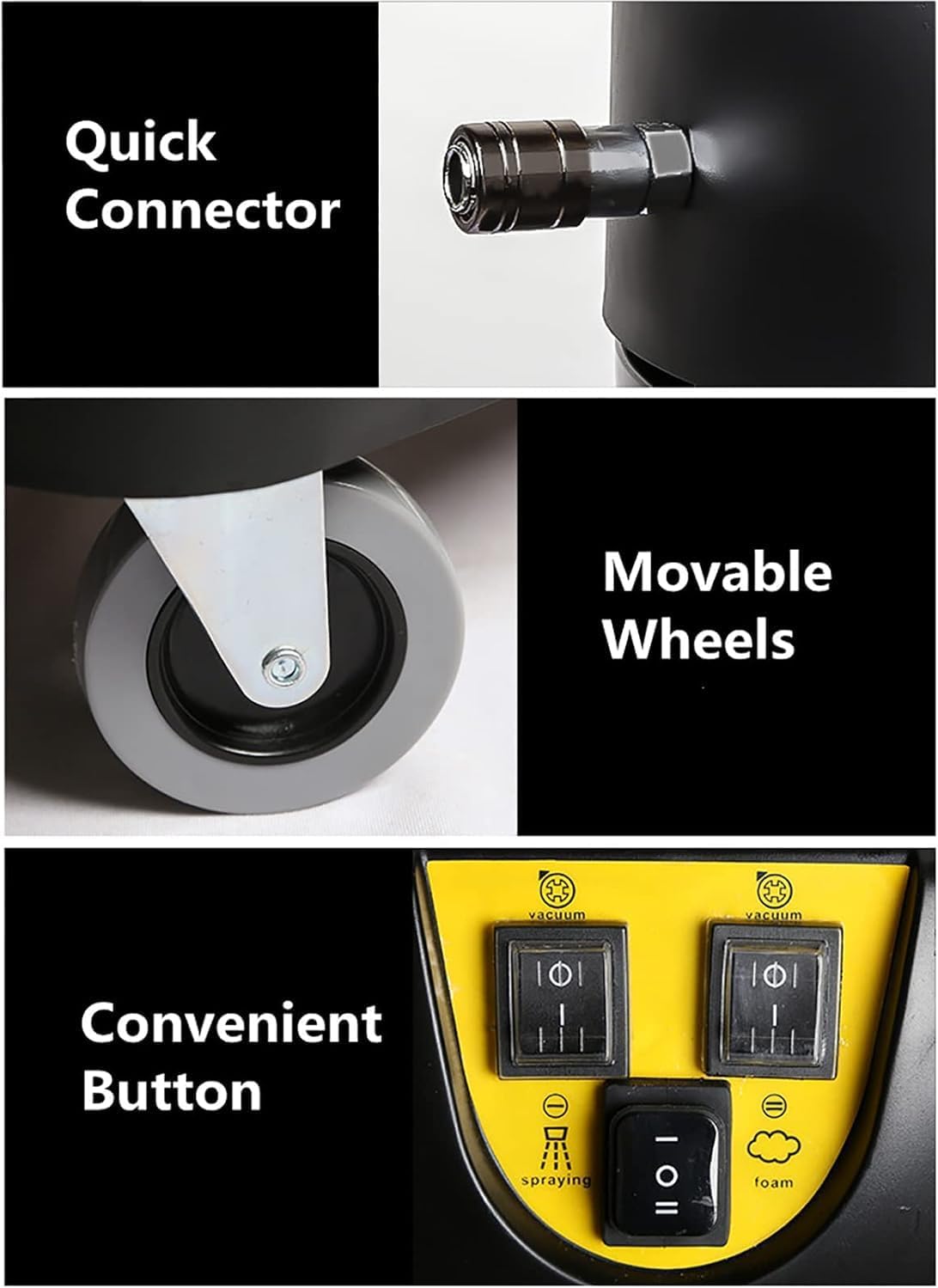 Carpet Cleaner Machine - Portable 3 in 1 Stainless Steel Deep Cleaning Extractor for Household and Commercial Use on Carpets, Sofas, and Curtains