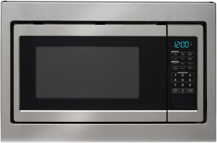 Microwave Oven - 1.1 Cu Ft Capacity | 900W | Flatbed Microwave | Stainless Steel | Countertop Microwave | With Glass Turntable | Model EM923MI2S