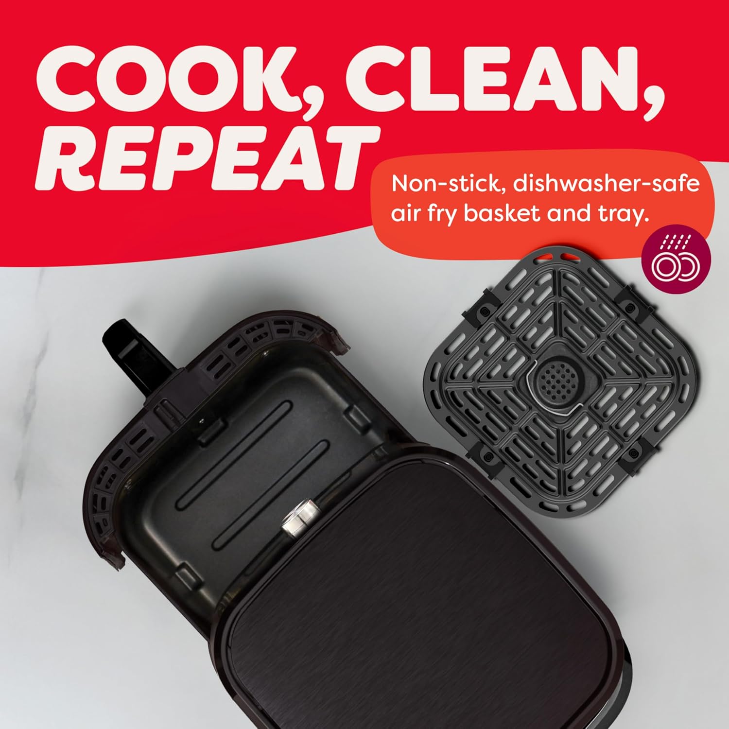 Instant Pot Vortex 6QT XL Air Fryer, 4-in-1 Functions that Crisps, Roasts, Reheats, Bakes for Quick Easy Meals, 100+ In-App Recipes, is Dishwasher-Safe, from the Makers of Instant Pot, Black