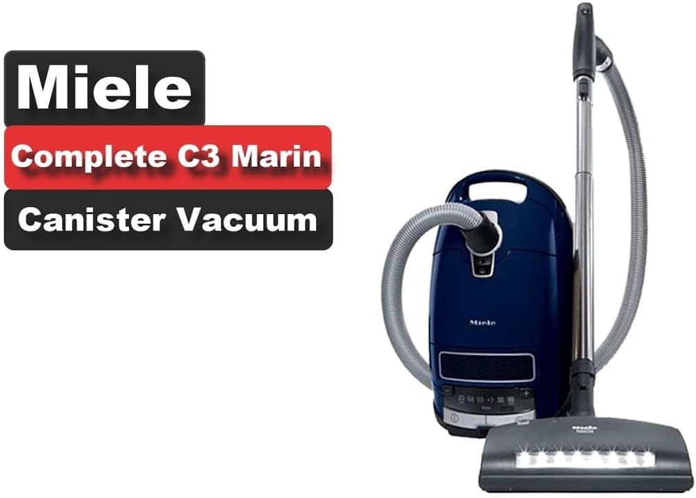 Miele Complete C3 Marin Canister HEPA Canister Vacuum Cleaner with SEB236 Powerhead Bundle - Includes Performance Pack 16 Type GN AirClean Genuine FilterBags + Genuine AH50 HEPA Filter