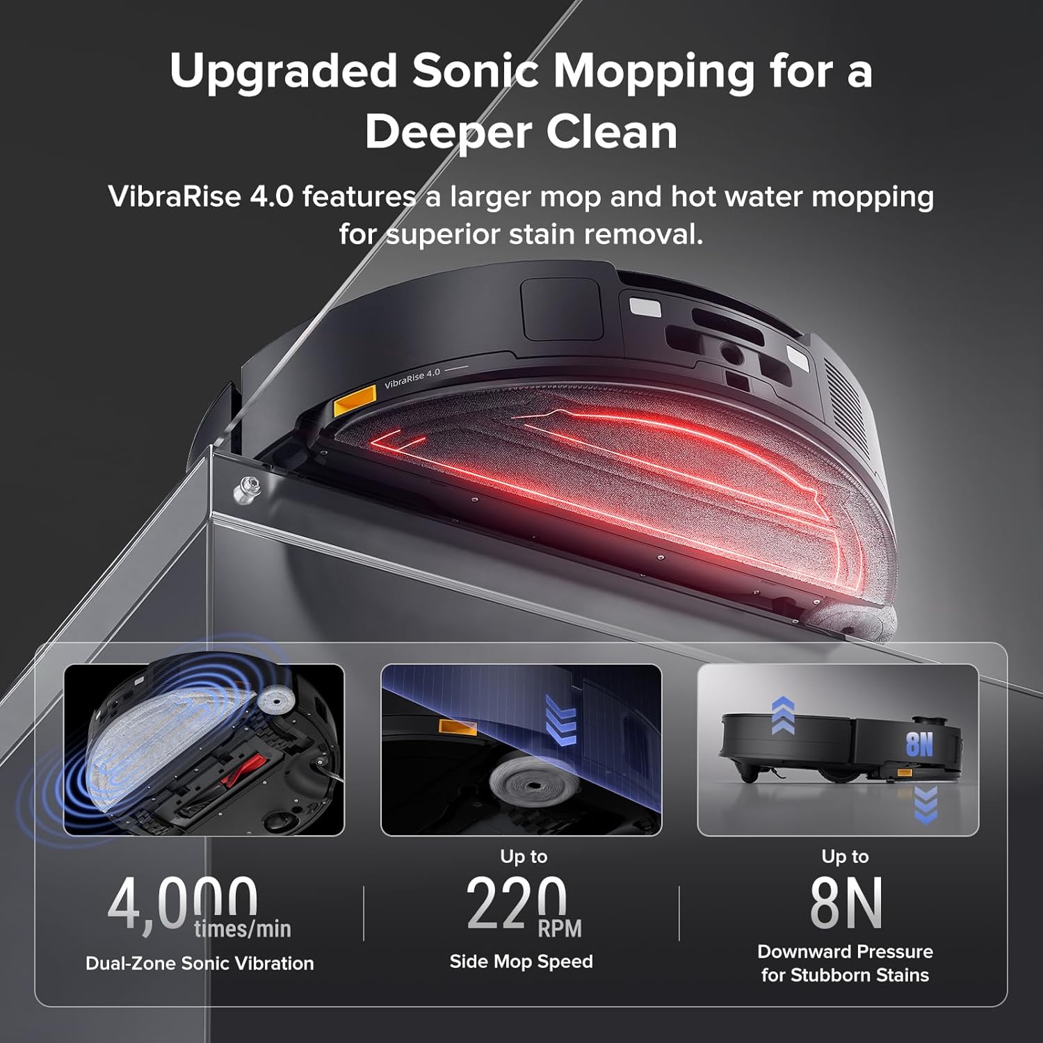 roborock Saros 10 Robot Vacuum and Mop Black with 2 Pack Washable Filters