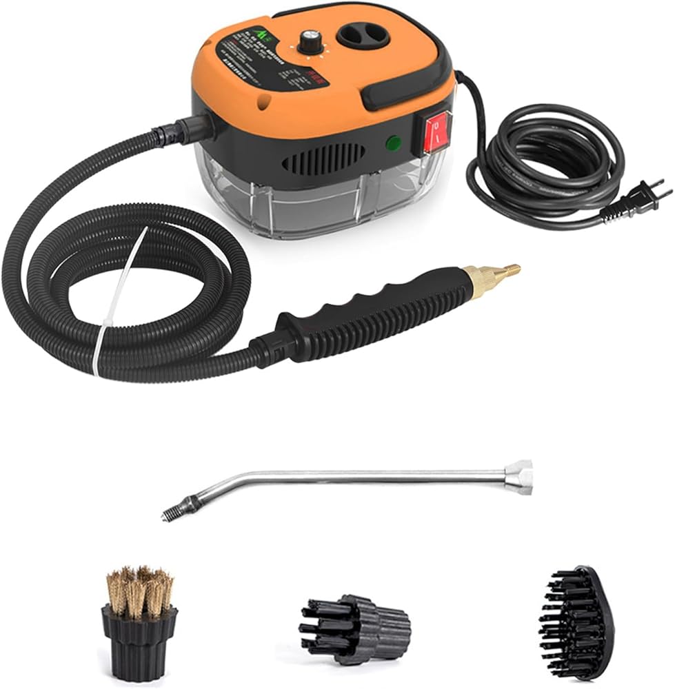 Portable Steam Cleaner, 2500W High Temperature Pressurized Steam Cleaner for Deep Cleaning Floors, Car, Upholstery, Bathroom, Windows and More