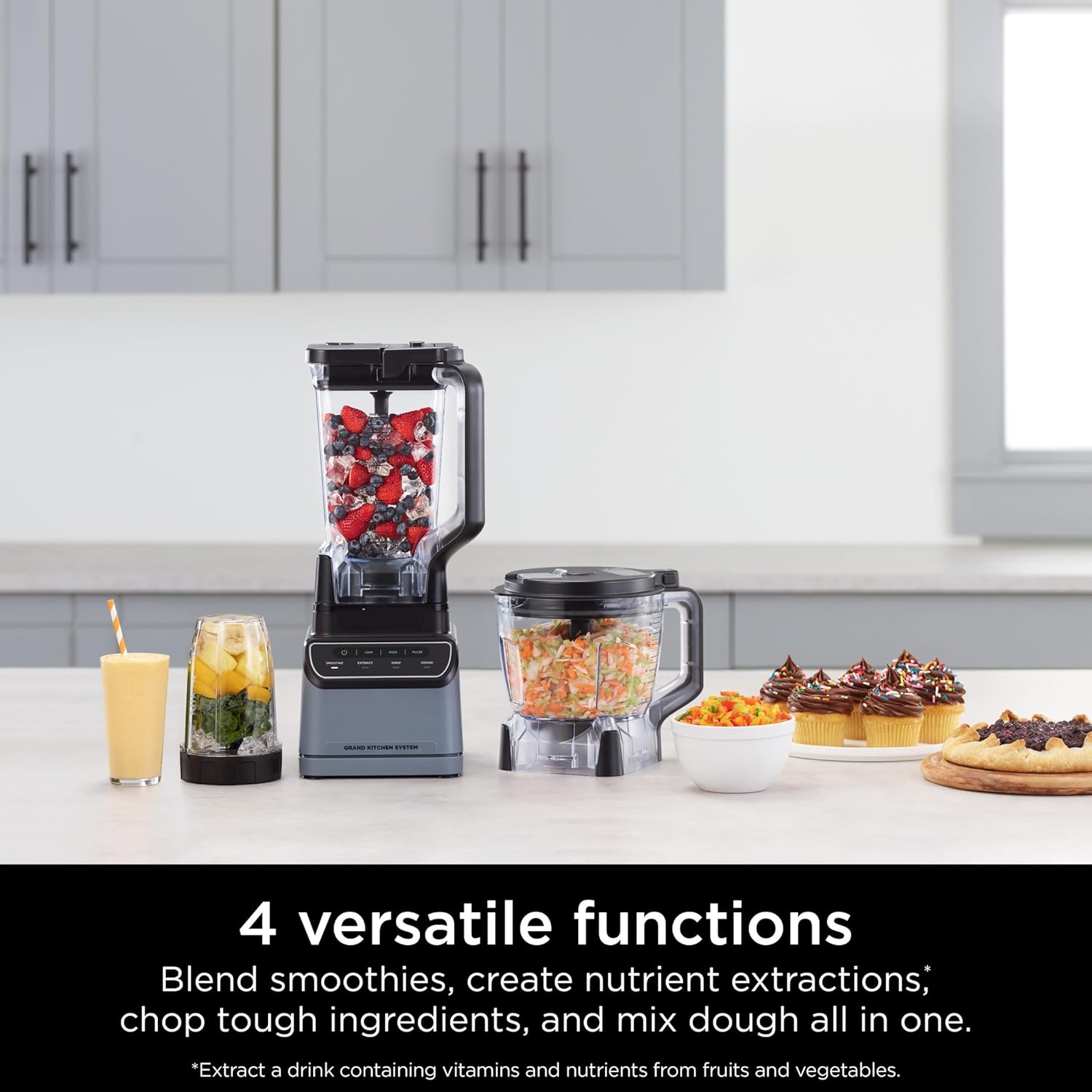 Ninja Grand Kitchen System 1200, Blender, 4 Preset Auto-iQ Programs, 72 oz. full-size pitche (KS500)