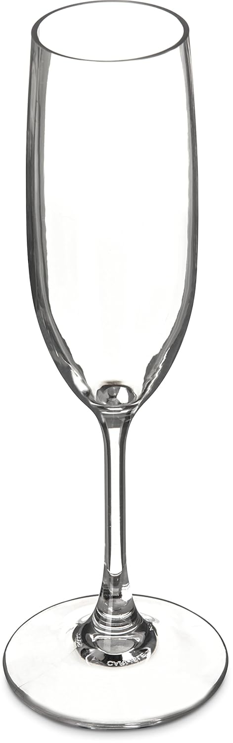 Carlisle FoodService Products Alibi Champagne Flute for Restaurants, Catering, Kitchens, Plastic, 6 Ounces, Clear, (Pack of 24)