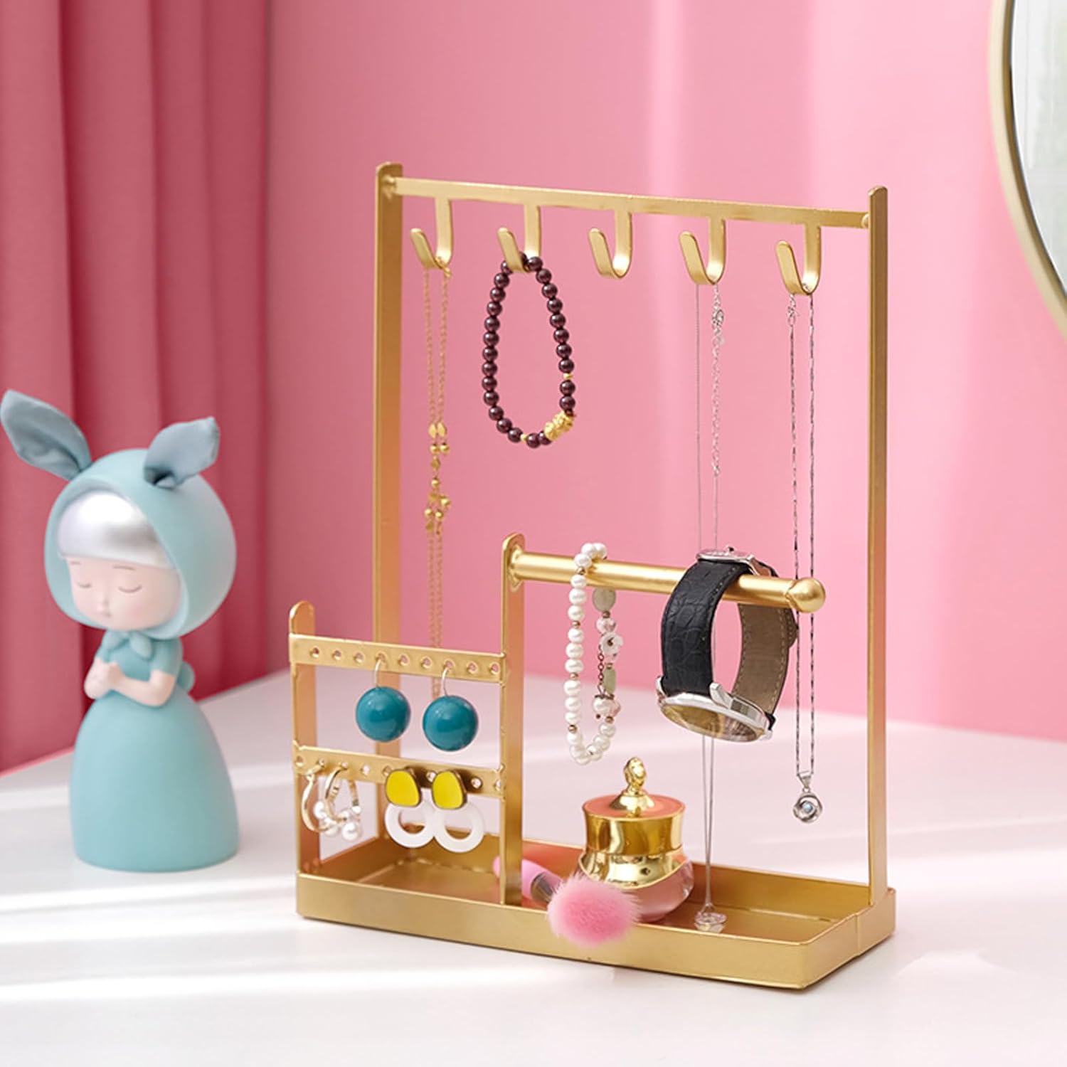 Sturdy and Earring Storage Holder with Easy Installation Ideal for Entryways Bedrooms or Vanity Tables Household Storage