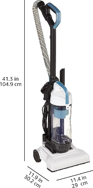 Lightweight Upright Bagless Vacuum Cleaner for Carpet & Hard Floors, 720W Powerful Suction, 1.7L Large Dust Cup, 25ft Cord, Detachable Handle with Crevice & Upholstery Tools – Black/White (8.4 lbs)
