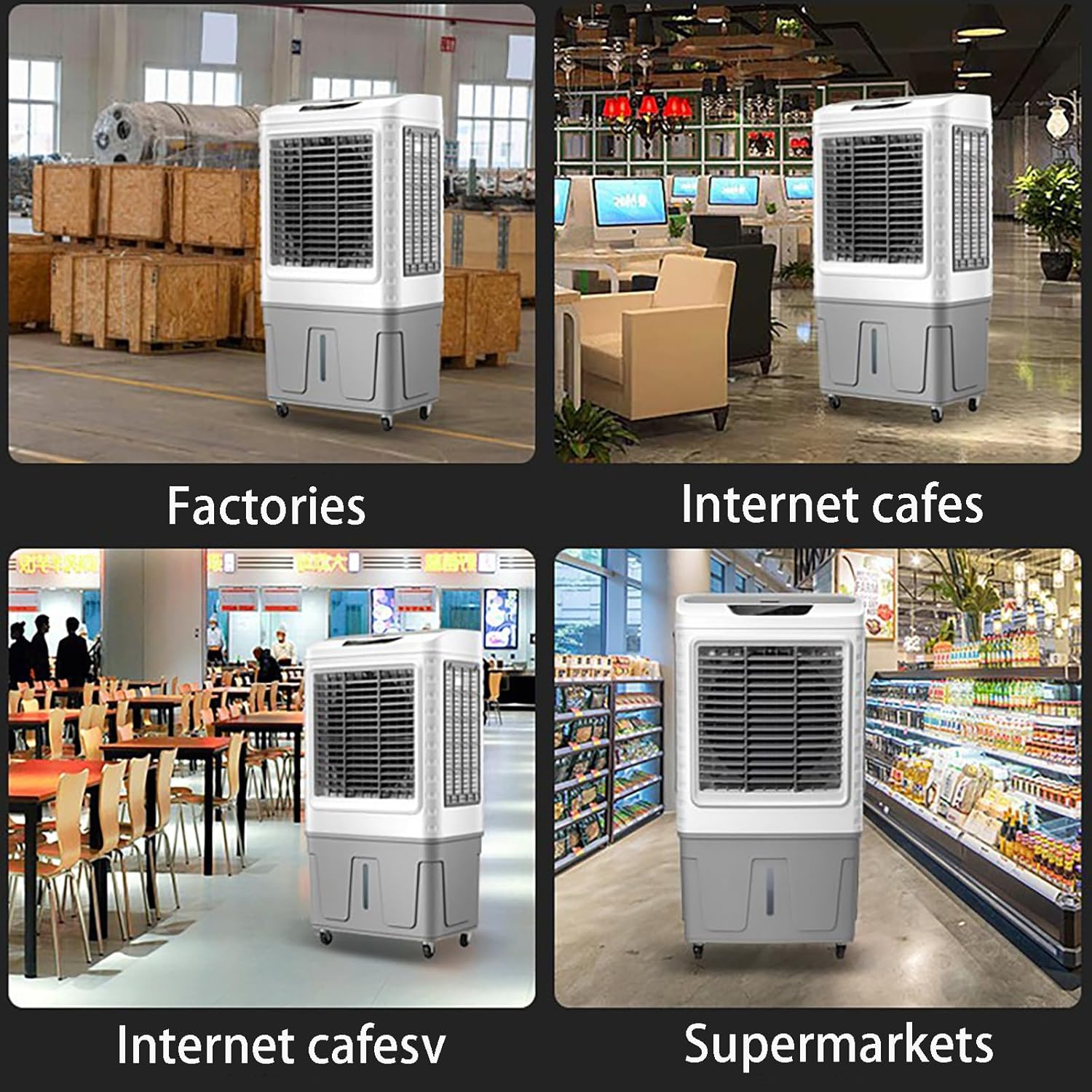 Conveniently Portable Air Conditioner with 3-Speed Adjustable Fan, Extra-Large Water Tank, and Powerful Evaporative Cooling for Enhanced Air Comfort Anywhere Suitable for Large Spaces