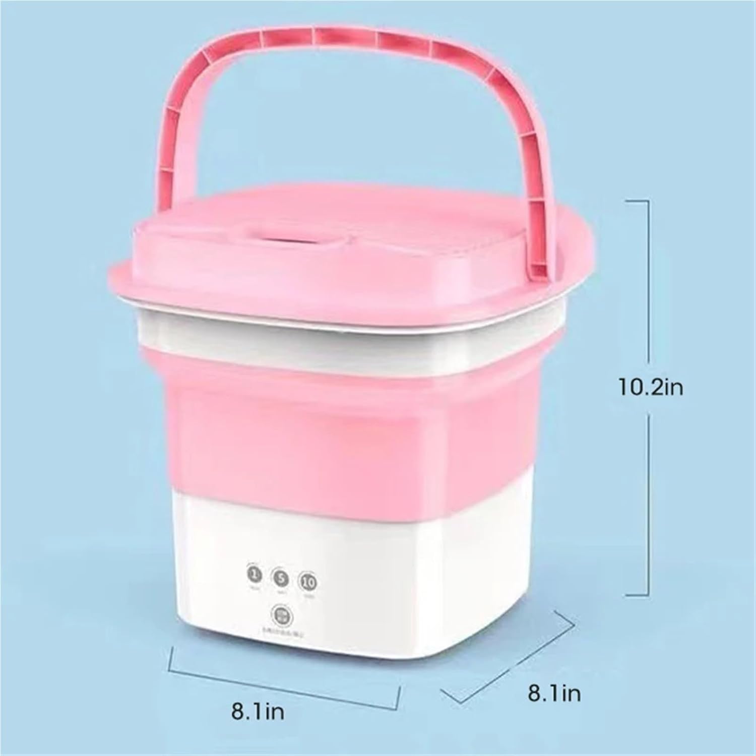 Compact Laundry. Mini Washing Machine For Clothes With Bucket Socks Underwear Folding Portable Drying Centrifuge .Portable(Pink)