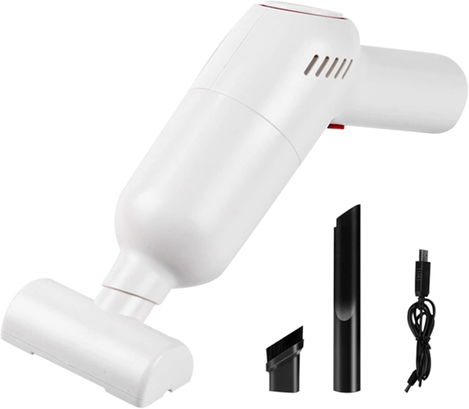 Car Vacuum Cleaner Handheld Mini Vacuum Portable Car Accessory Car Cleaning Kit, Car Vacuum Cleaner with Double Filtration System,White