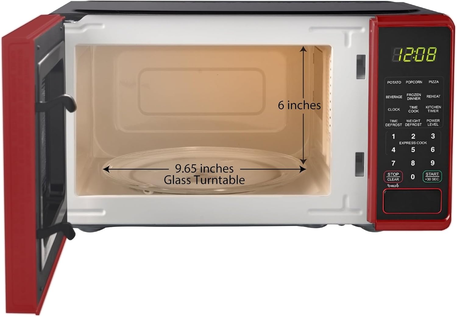 0.7 cu. ft. Countertop Microwave Oven, 700 Watts， New (Color : Red)
