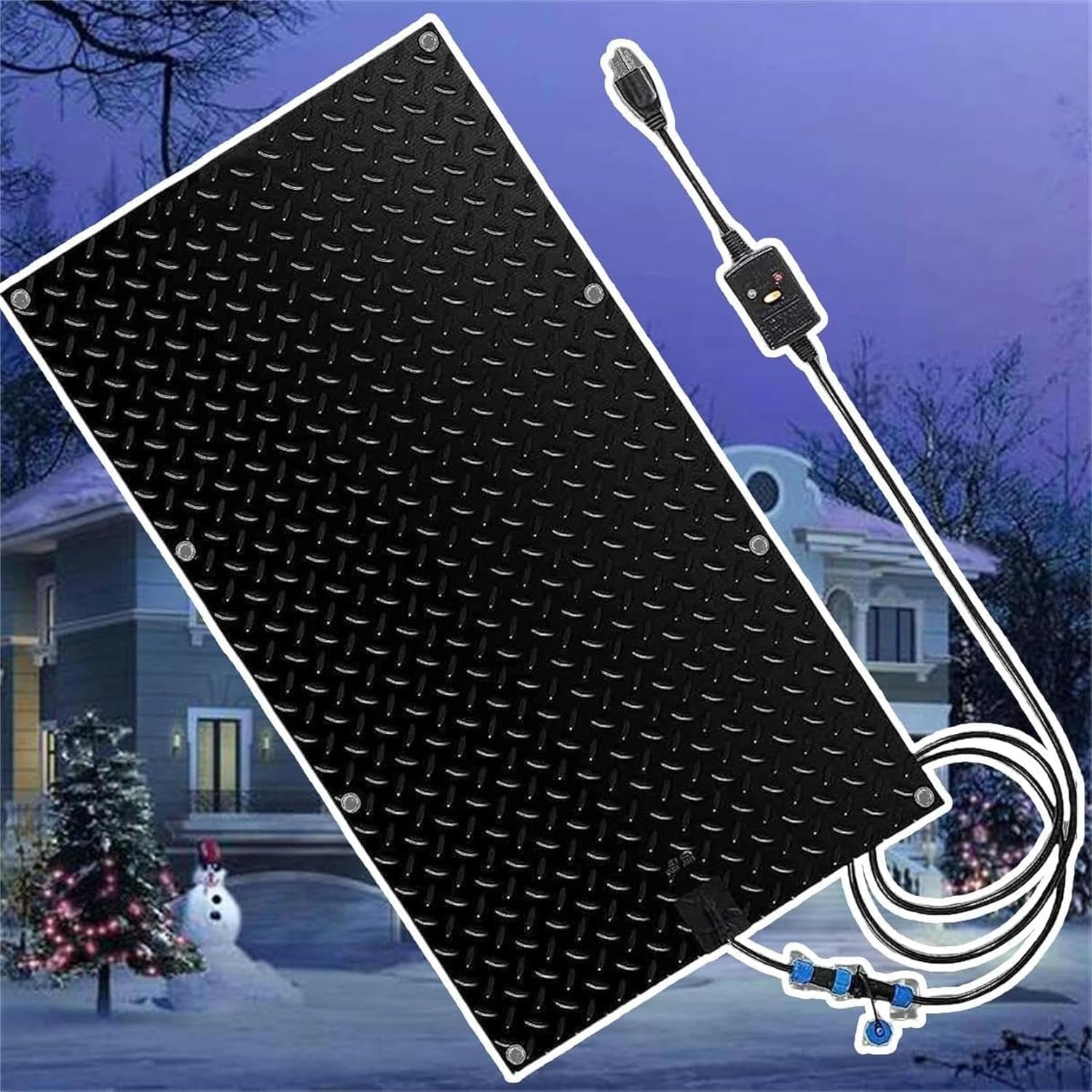AMNOOL Snow Melting Walkway Mat Roof Heat Panel for Ice Dams Non Slip Rubber Heated Mat Black Roof Heated Outdoor Mats for Winter