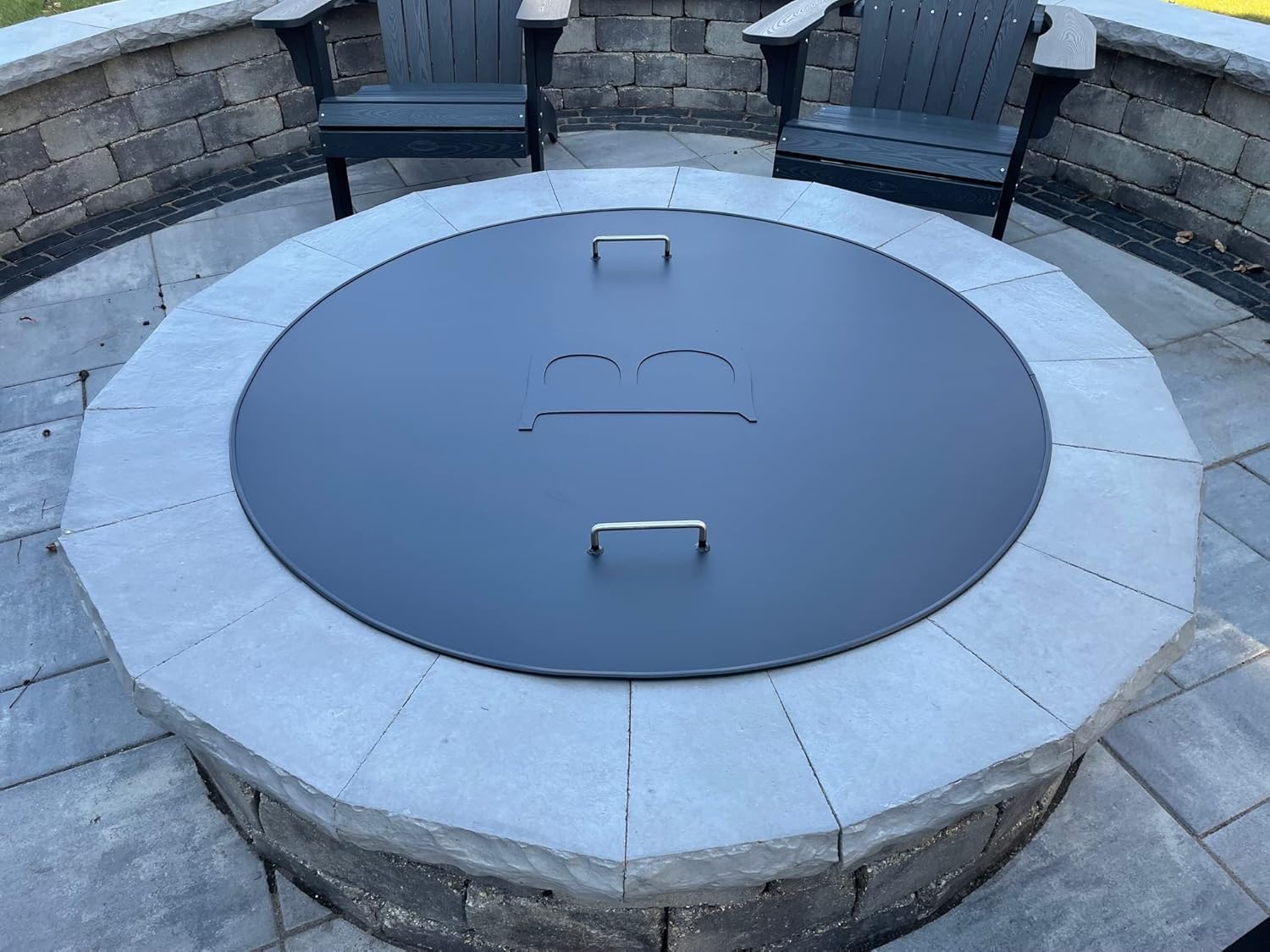 Flat Snuffer Cover One Piece- Round, Square, or Octagonal- Galvanized Metal with 2 Handle (Round, 48 inch)