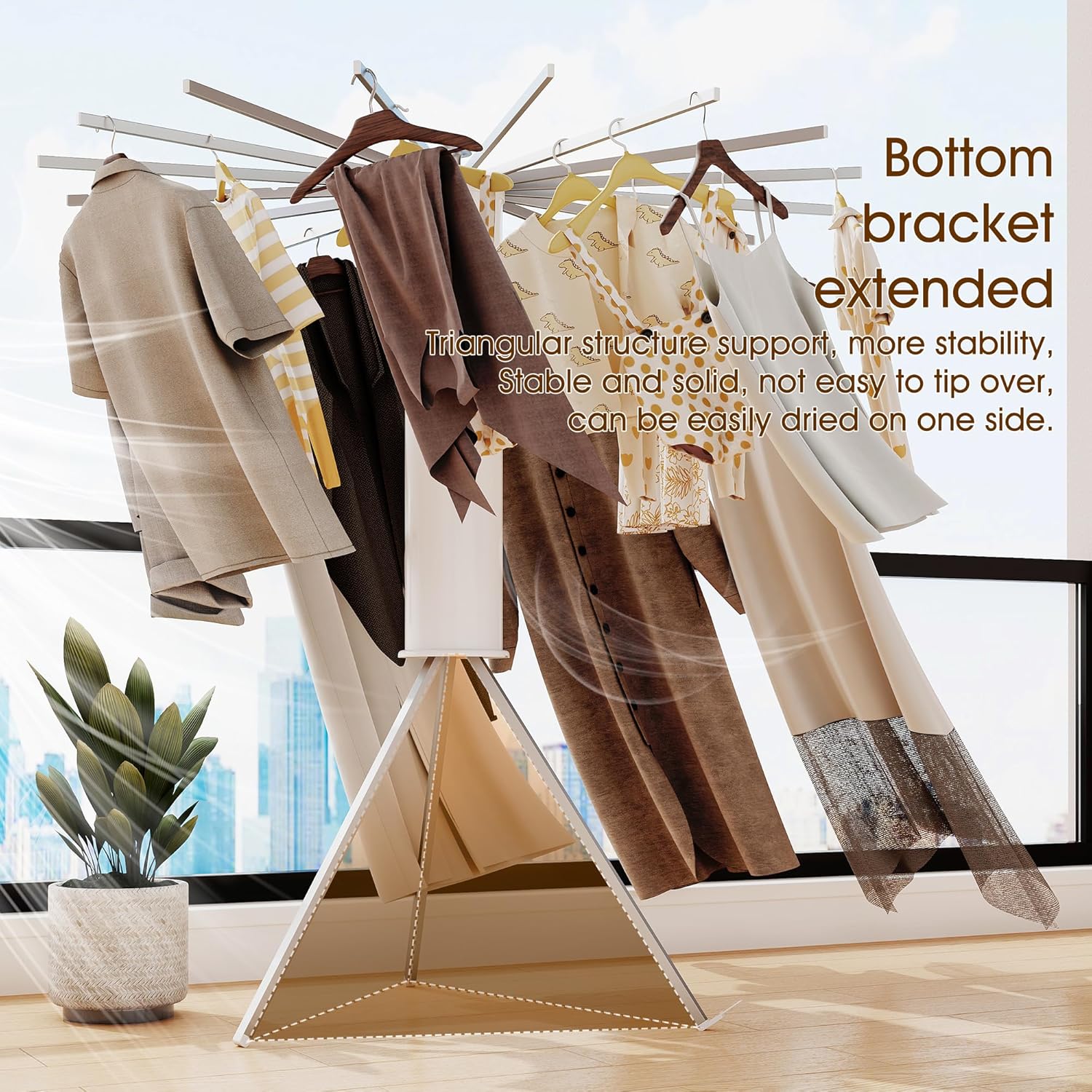 Tripod Clothes Drying Rack,Drying Rack Clothing Foldable,(16 Aluminium Poles),Standing Dry Racks,Laundry Drying Rack,Clothes Hanger Rack,Laundry Rack Folding,Collapsible,Retractable